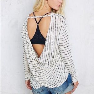 free people striped open back sweater
